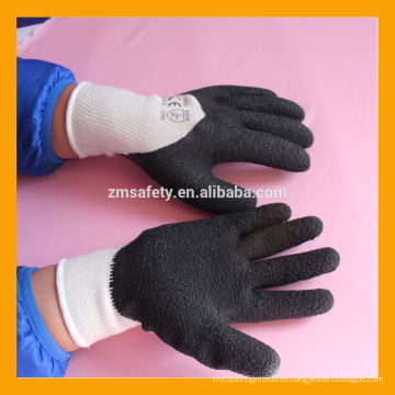 Negro Industrial CE EN388 Guantes de caucho de látex de mano